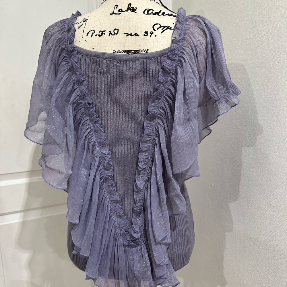 Isabella Rodriguez Lavender Ruffled Blouse - Picture 4 of 6